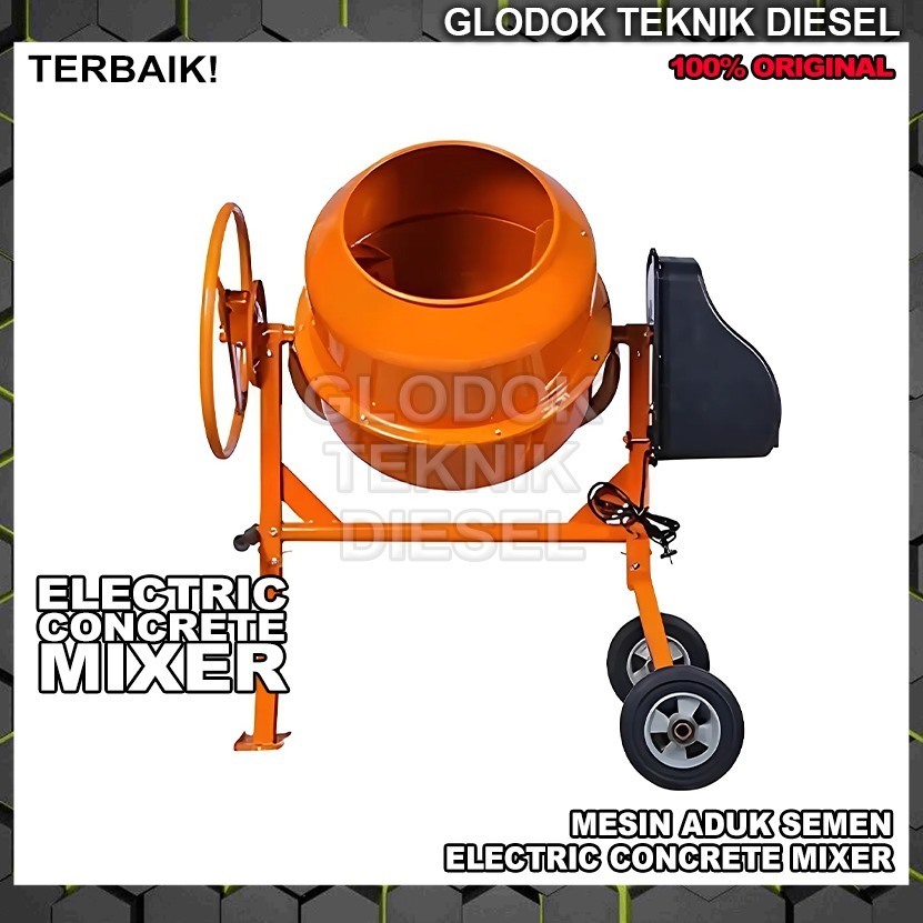 Mesin Pengaduk Semen Elektrik Molen Electric Concrete Mixer Listrik 240 Liter 180 Liter 120 Liter 24