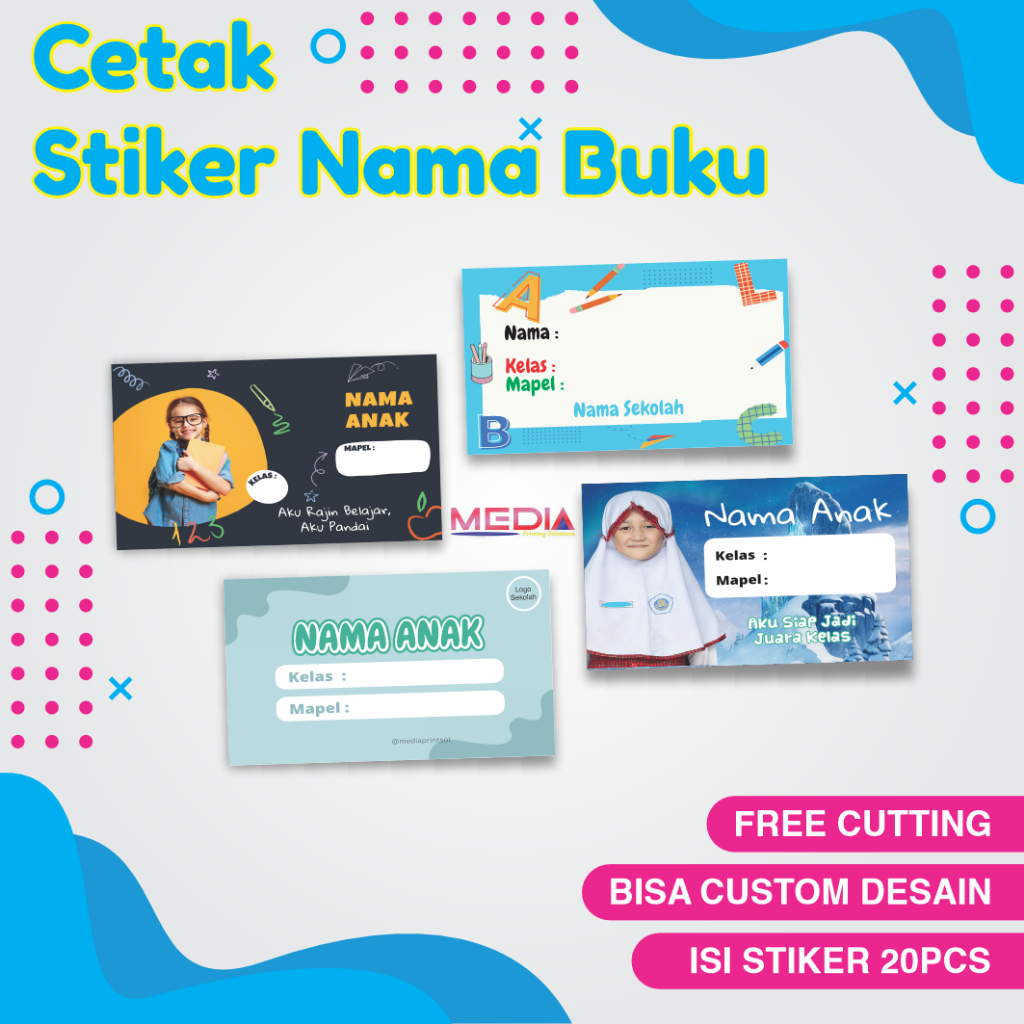 

Stiker Nama Buku Mapel Label Mata Pelajaran Sekolah Bisa Custom Desain