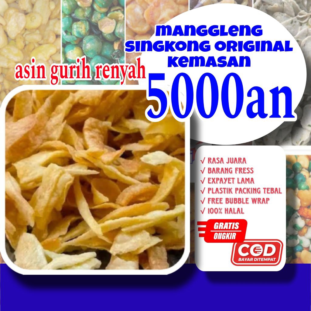 

Keripik singkong original kemasan 5 ribu / manggleng singkong original/ balung kethek /