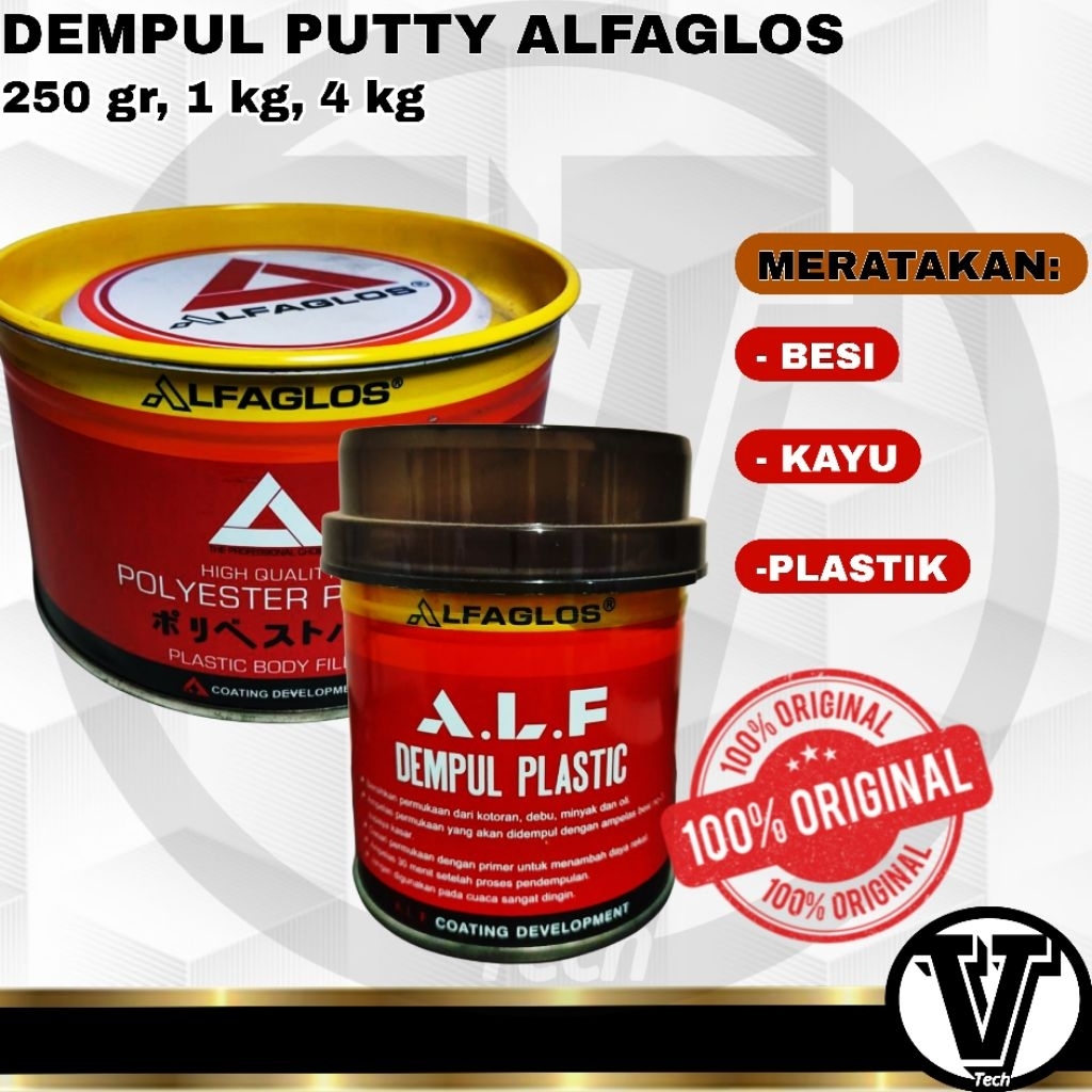 Alfaglos Polyester Putty / Dempul Alfaglos 250 gr 1 kg 4 kg