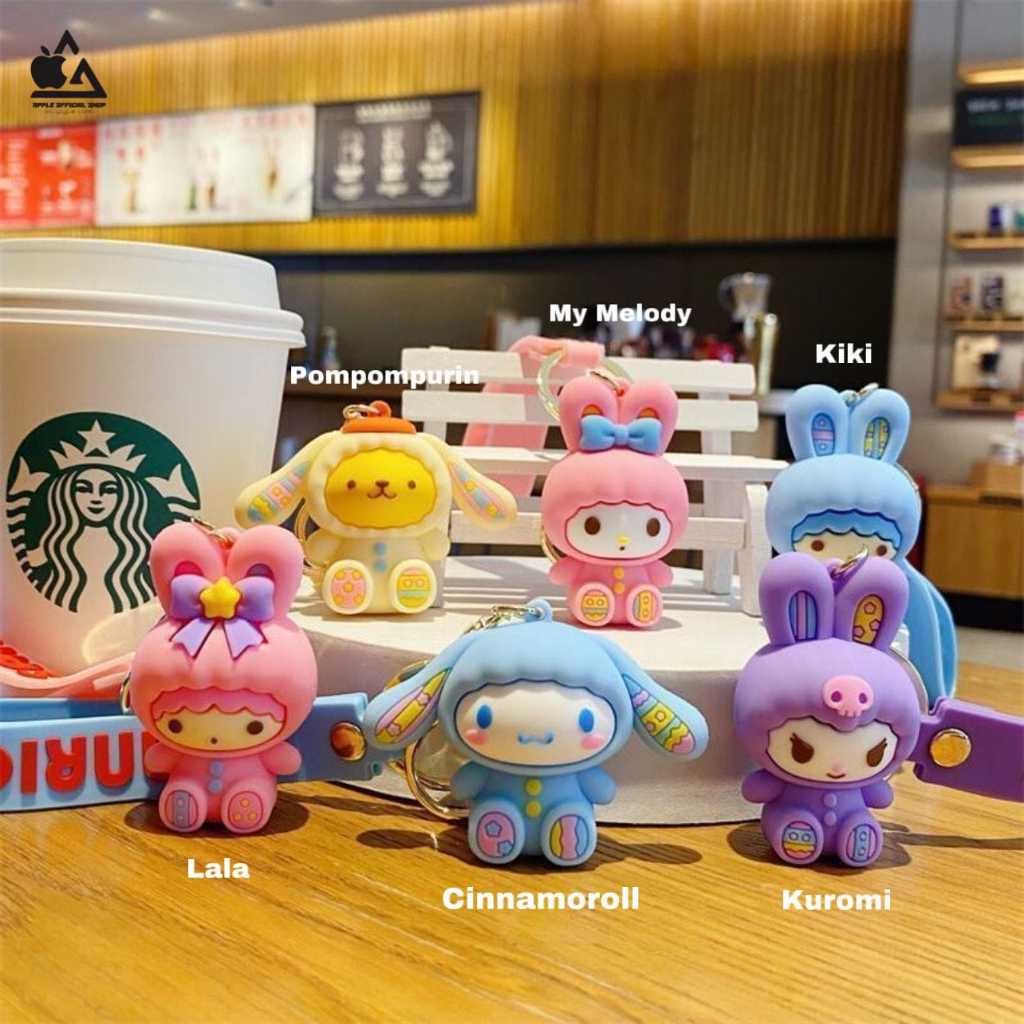 Gantungan Kunci Starbucks Bearista Barista Kuromi Lotso Sanrio Stella lou Keychain Key Chain Bear Ko