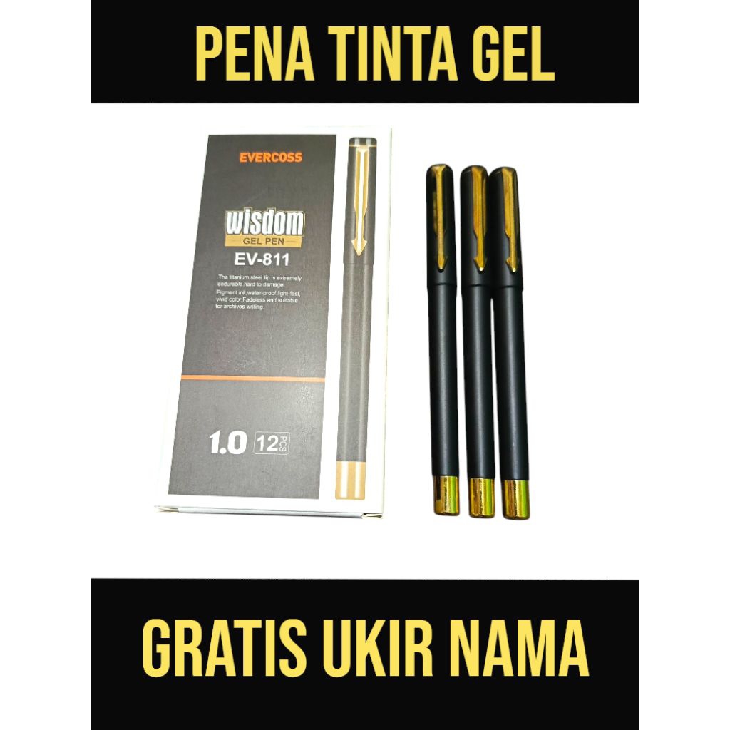 

Pupen/pena ukir nama terbaru, warna emas/gold, hitam dan biru