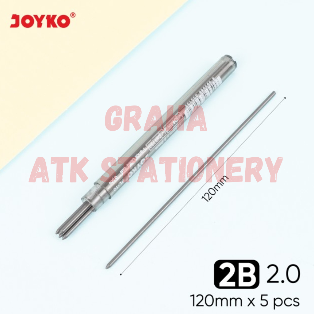 

[1 Pcs] Pencil Lead Joyko PL-10 2.0mm / Isi Refill / Isi Ulang Mekanik Pensil 2B 2.0mm Joyko PL-10