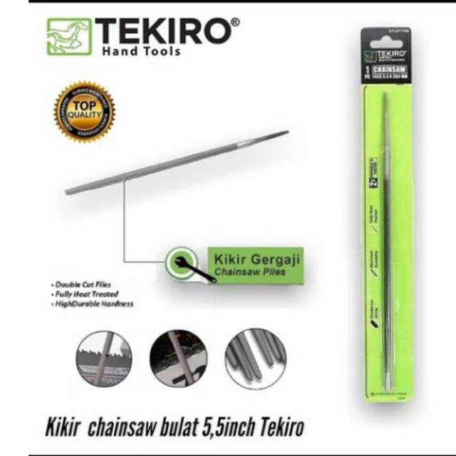KIKIR BULAT TEKIRO 4.8 mm X 200 mm ORIGINAL Kikir Bulat Rantai Chainsaw 4.8 mm