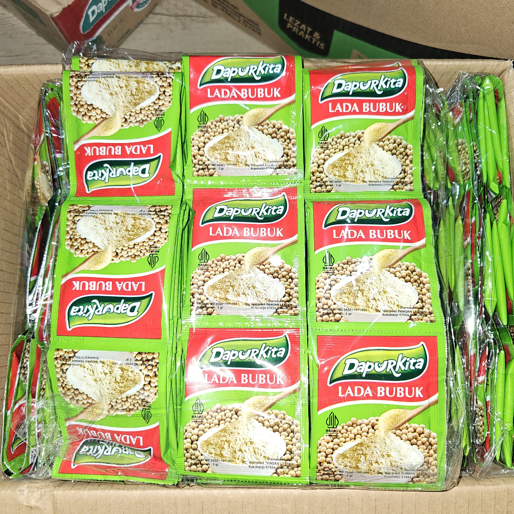 

Dapur Kita 1 Renceng Merica Lada Bubuk 12 Pcs x 2 Gram - Bumbu Dapur Serbaguna Instan Spices Powder
