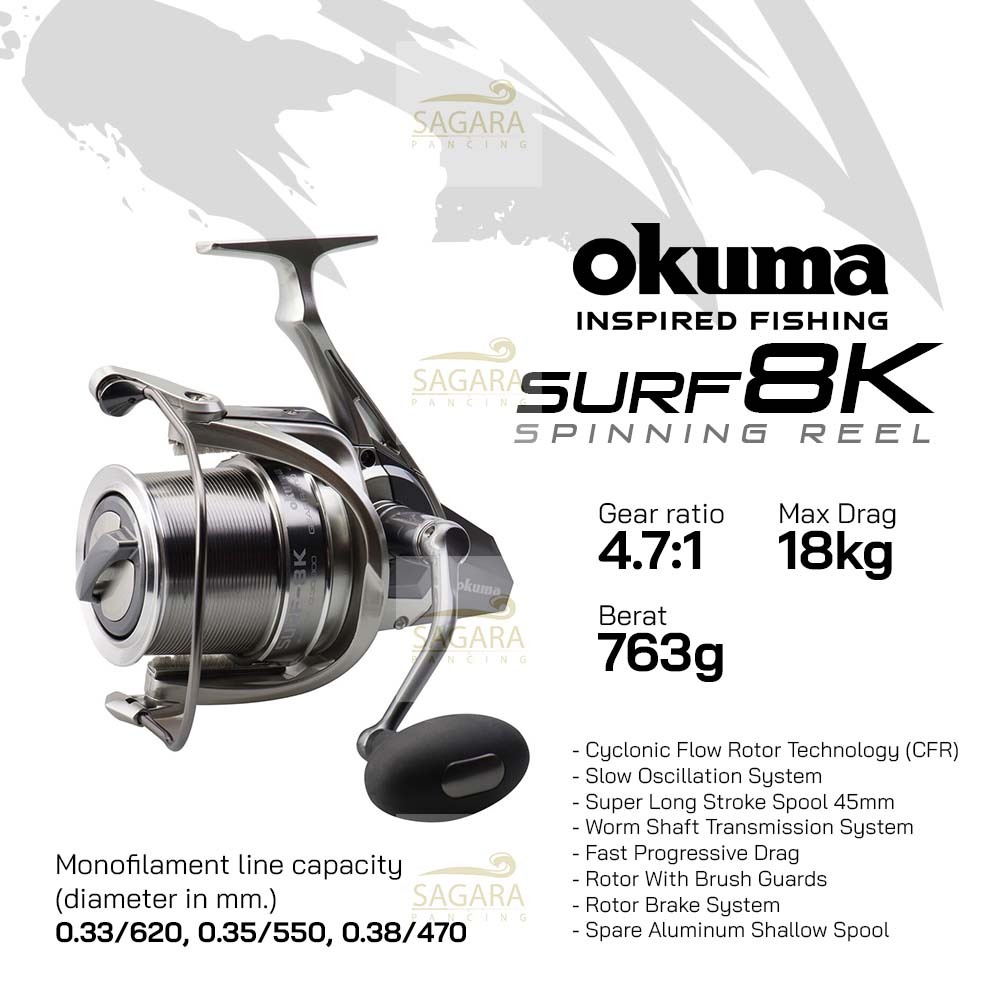 Reel Okuma Surf-8K Reel Pancing Spinning Reel Pasiran