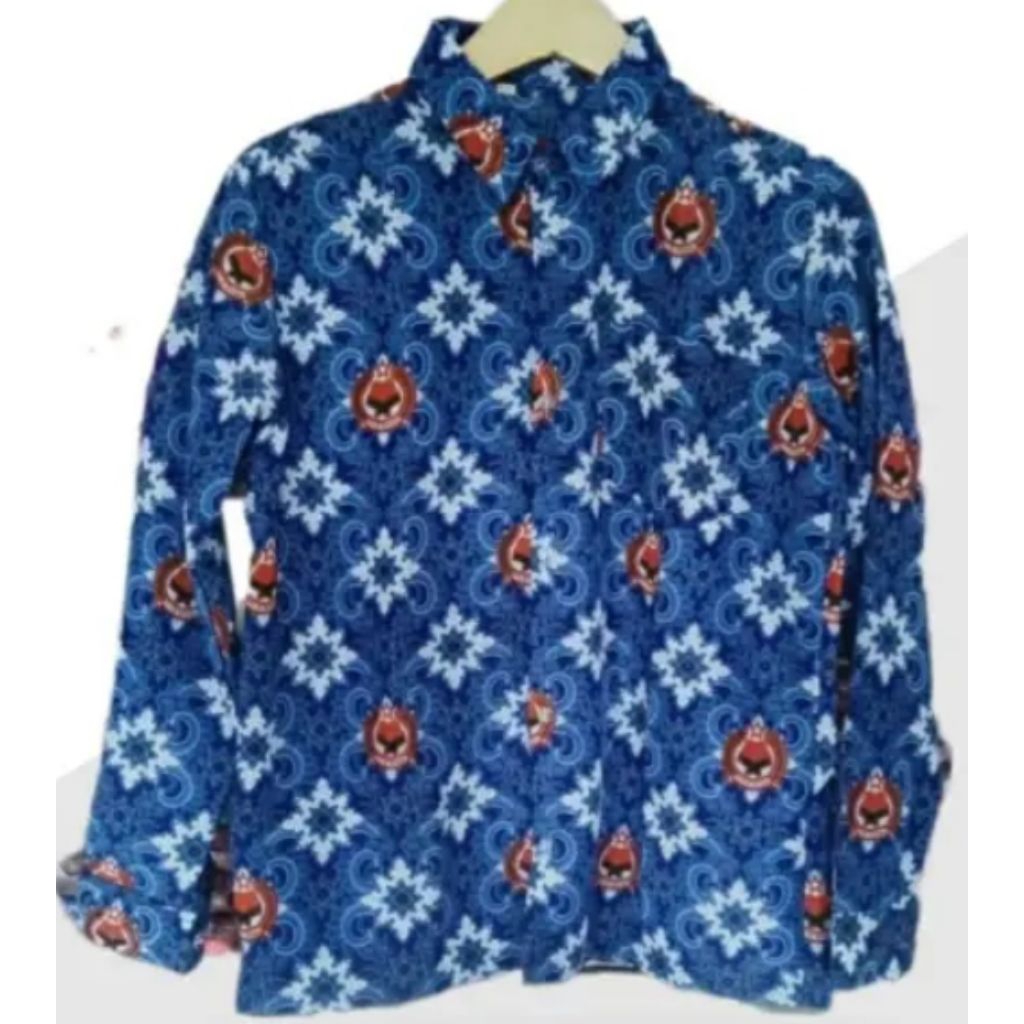 Raqila batik seragam sekolah lugina biru