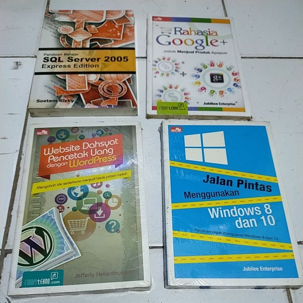 Buku komputer Panduan belajar SQL server 2005 express edition Rahasia google+ untuk menjual produk a