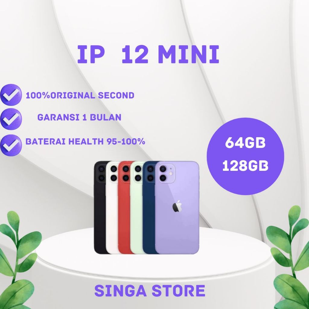 IP 12MINI Second 12 Mini 64GB 128GB Second Original 100% Mulus Fulse AIPHNOE 12MINI