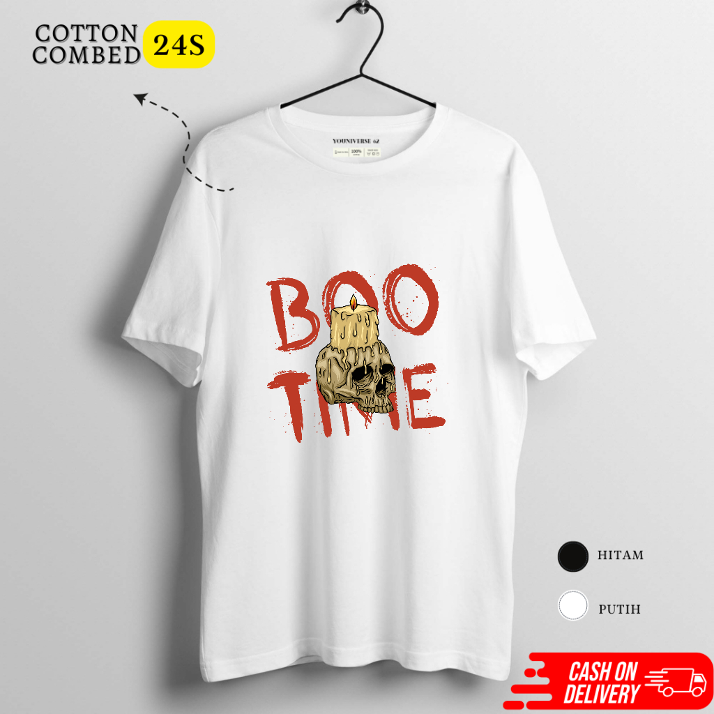 Baju Distro Putih Untuk Pria Wanita Sablon DTF Depan Template Desain D626-650