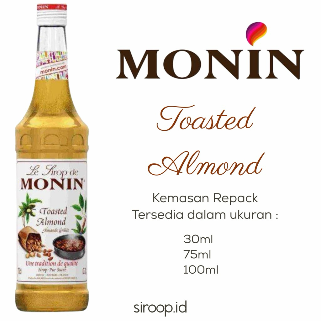 

Monin Toasted Almond Syrup Flavour Repack 30ml 75ml 100ml