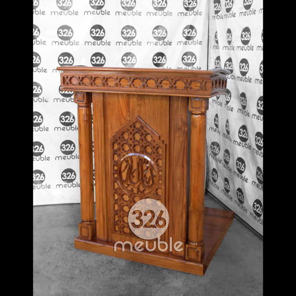 mimbar masjid kayu jati minimalis, mimbar masjid minimalis kayu jati jepara