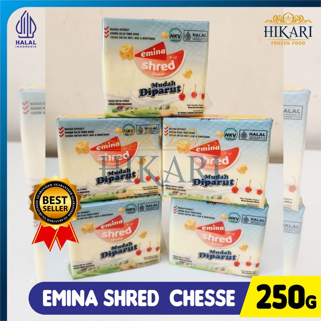 

Emina Shred Cheese 250gr - Keju Emina Sherd Cheddar 250gr