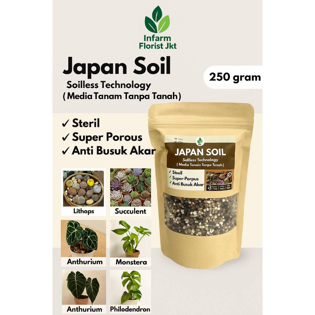 Infarm Florist - Japan Soil Premium Media Tanam Vulkanik Indoor Outdoor Lithops Secculent Kaktus Ant