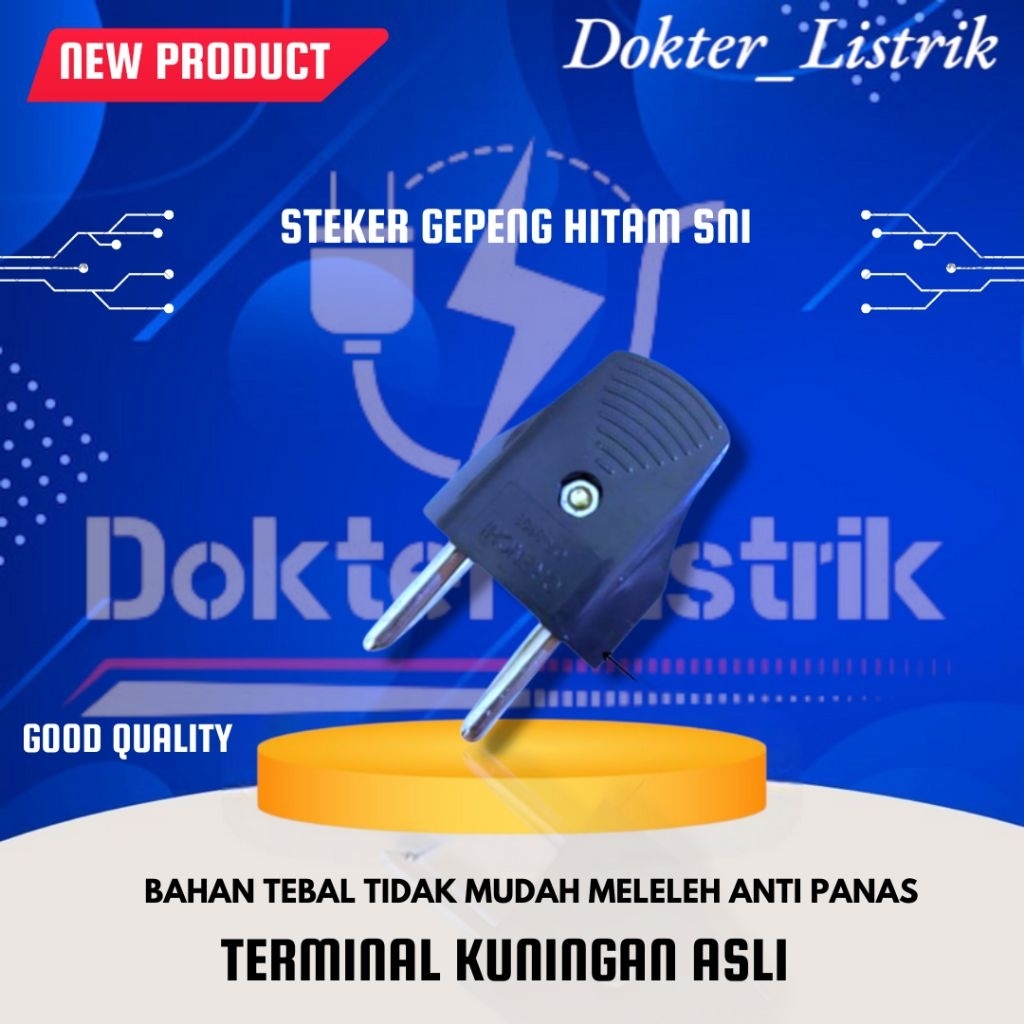 Steker LISTRIK GEPENG HITAM