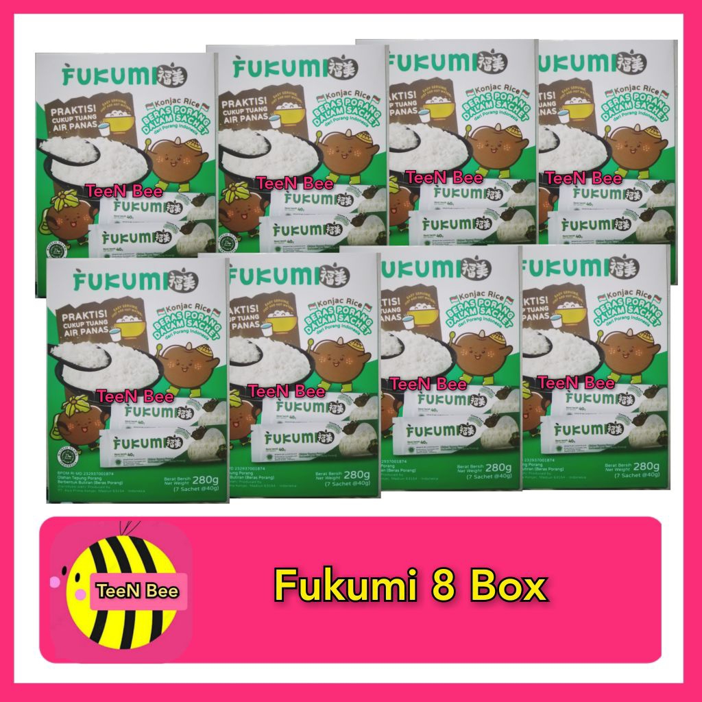 

Bundle 8 Box - Fukumi Beras Porang Box 7 sachet 280 gr Shirataki Instan