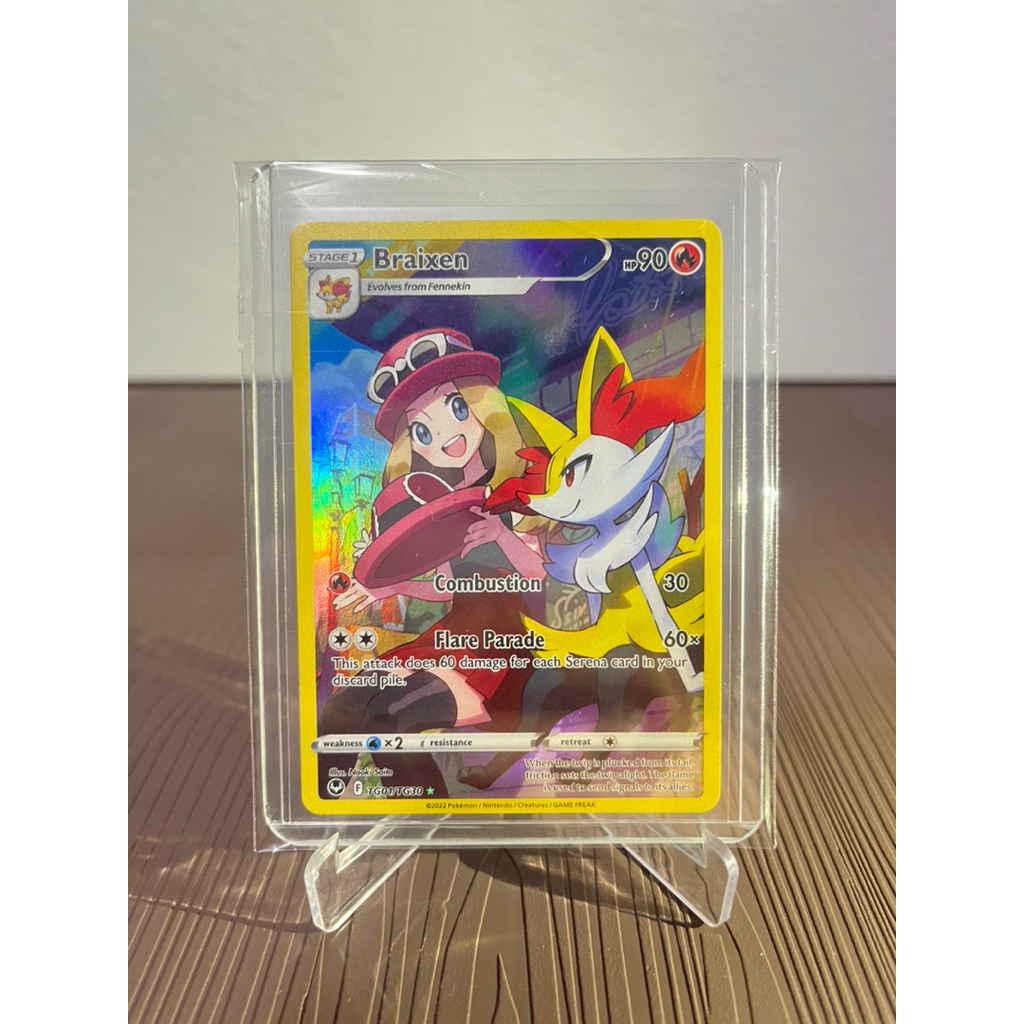 CHR Braixen TG01/TG30 Silver Tempest Pokemon English Trading Card Game Original