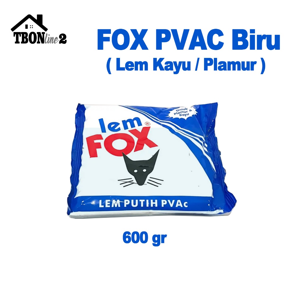Lem Kayu Fox Biru 600 gram / Lem Slime 600g / Lem Fox PVAc Putih 600g