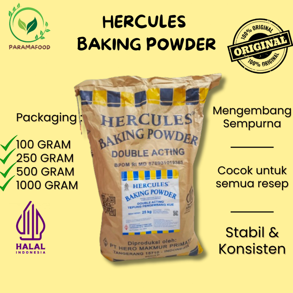 

Baking Powder Hercules Double Acting Pengembang Kue 1kg Repack