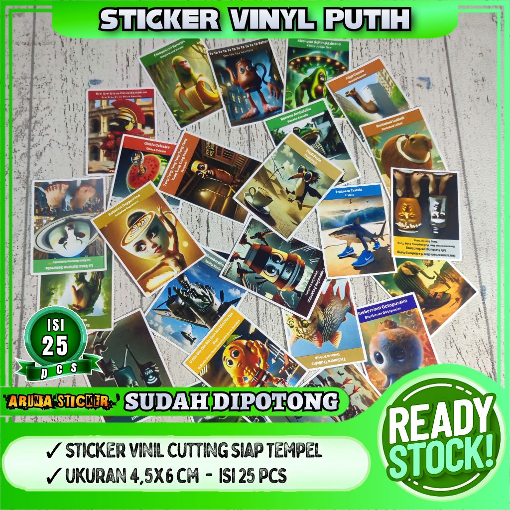 

Sudah Dipotong Sticker Anomali Tung Tung Tung Sahur Isi 25 pcs