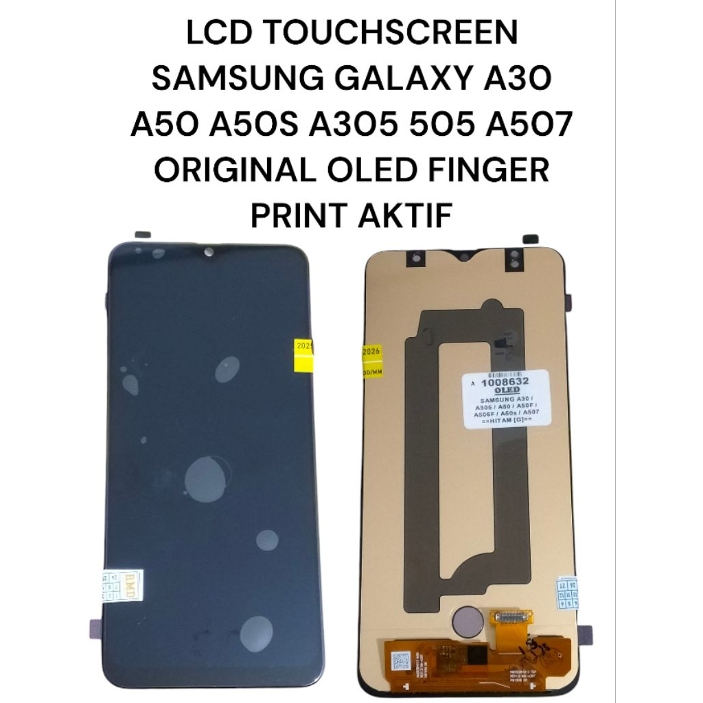 LCD TOUCHSCREEN SAMSUNG GALAXY A30 A50 A50S A305 505 A507 ORIGINAL OLED FINGER PRINT AKTIF
