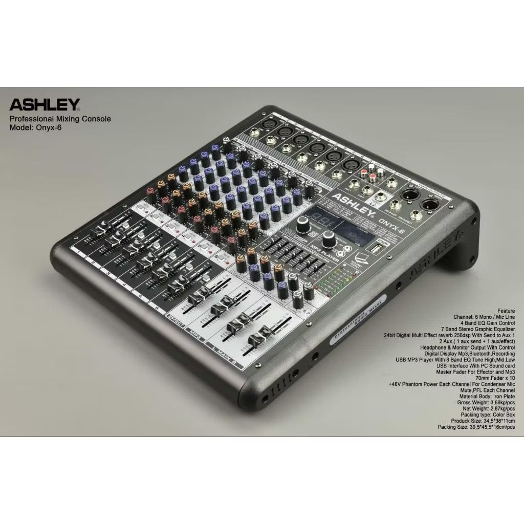 MIXER ASHLEY ONYX 6 (MIXER DENGAN 6 CHANEL)