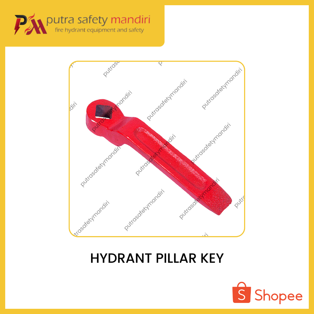 KUNCI HYDRANT PILLAR TUAS HIDRAN OUTDOOR SEGI 4 BODY CAST IRON MERAH HYDRANT PILLAR SPANNER WRENCH