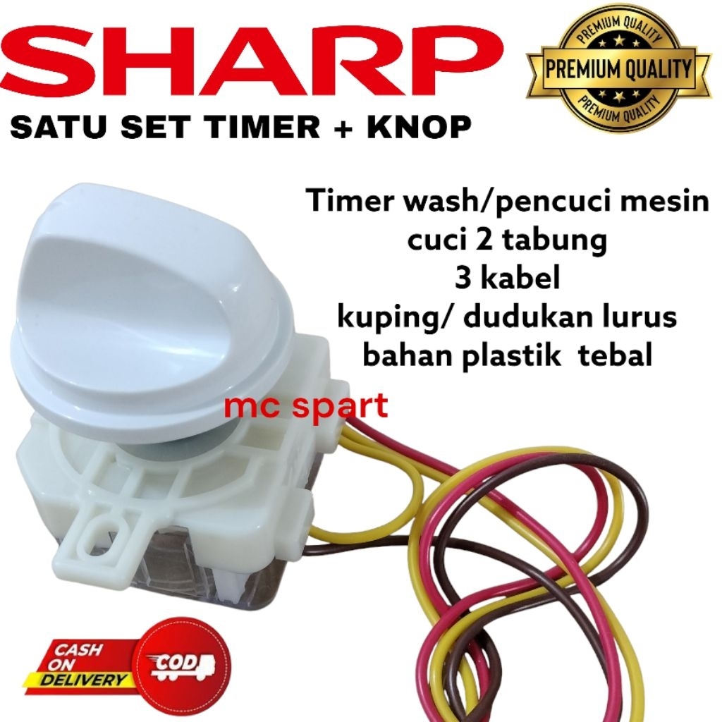 SHARP ES-T95CR/ES-T95CL SET TIMER WASH 3 KABEL+ KNOP MESIN CUCI SHARP 2 TABUNG