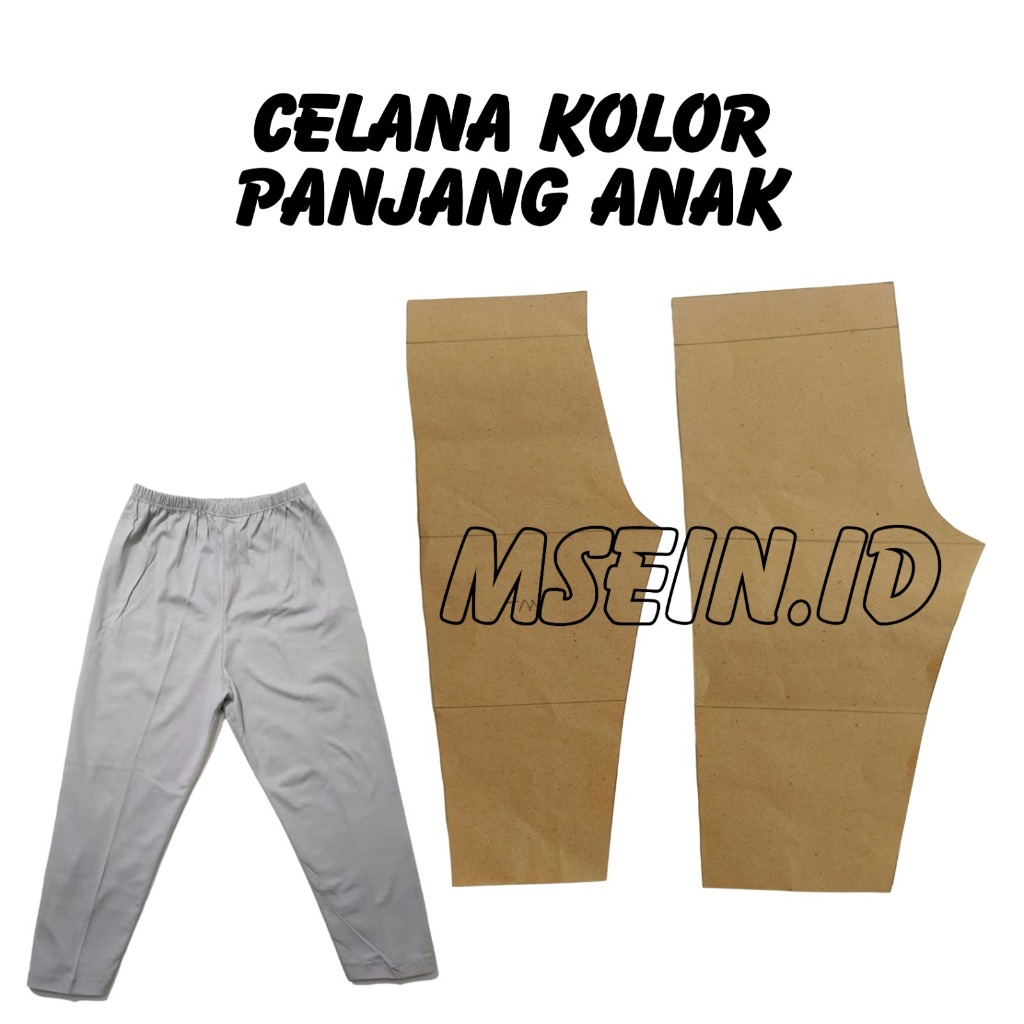 pola instan / pola jiplak CELANA PANJANG KOLOR ANAK