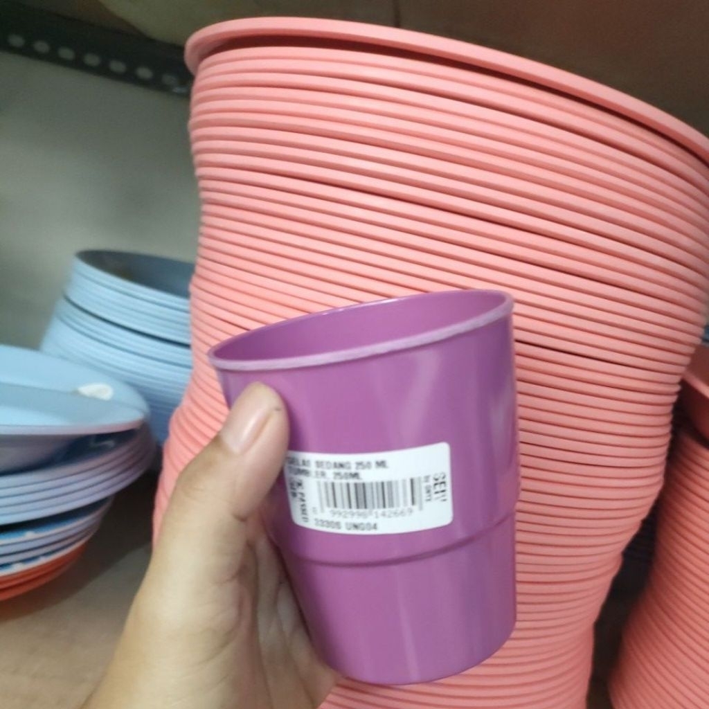 Gelas Cangkir Mug 250 ml  GARANSI ORI MELAMIN 100% / Tumbler Melamin Melamine Seiv by Onyx (UNGU/BIR