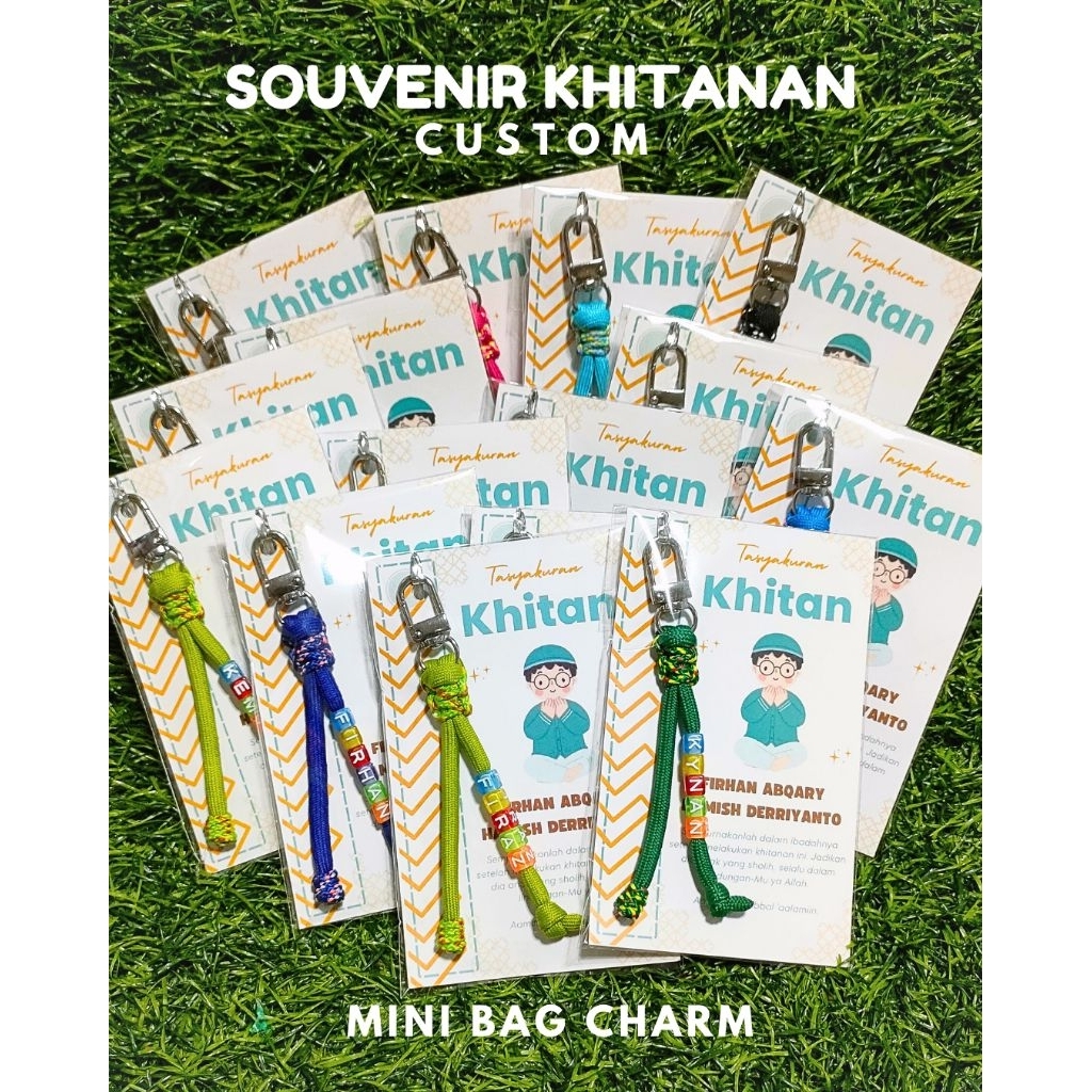 RAGACRAFT - SOUVENIR TASYAKURAN KHITANAN / SOUVENIR ACARA ANAK / MINI BAG CHARM / GANTUNGAN KUNCI dl