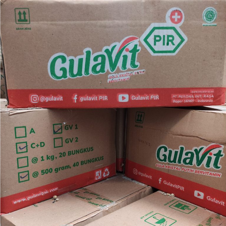 

Gula pasir Gulavit kemasan kardus isi 40 pak x 500 gram Gulavit gula bervitamin