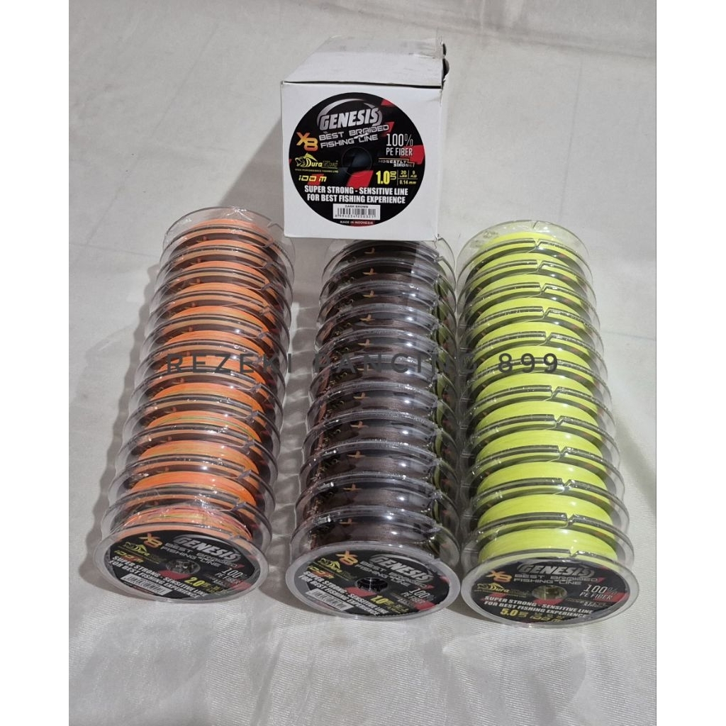 Senar PE Genesis Multi Colour,fluo,coklat (3warna) 100m connectingo