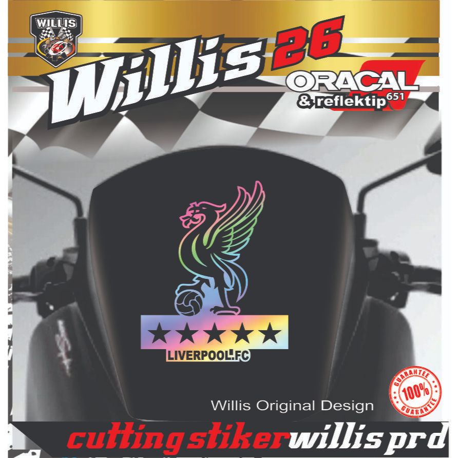 Grosir Stiker Sticker Liverpool Visor windshield Motor NMAX PCX LEXI AEROX HOLOGRAM