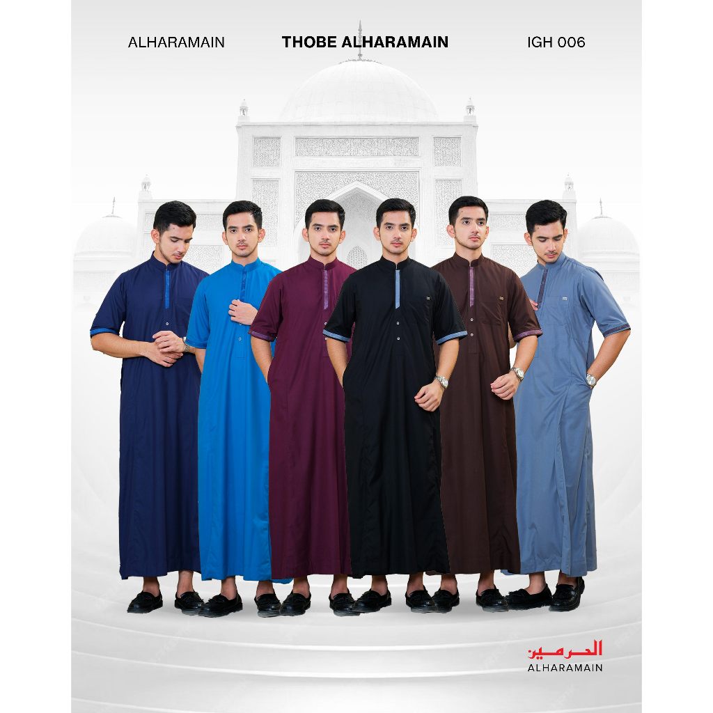 AL Haramain Jubah / Gamis Pria Remaja & Dewasa Premium Resleting (IGH 006) | Hitam | Abu Tua | Cokla
