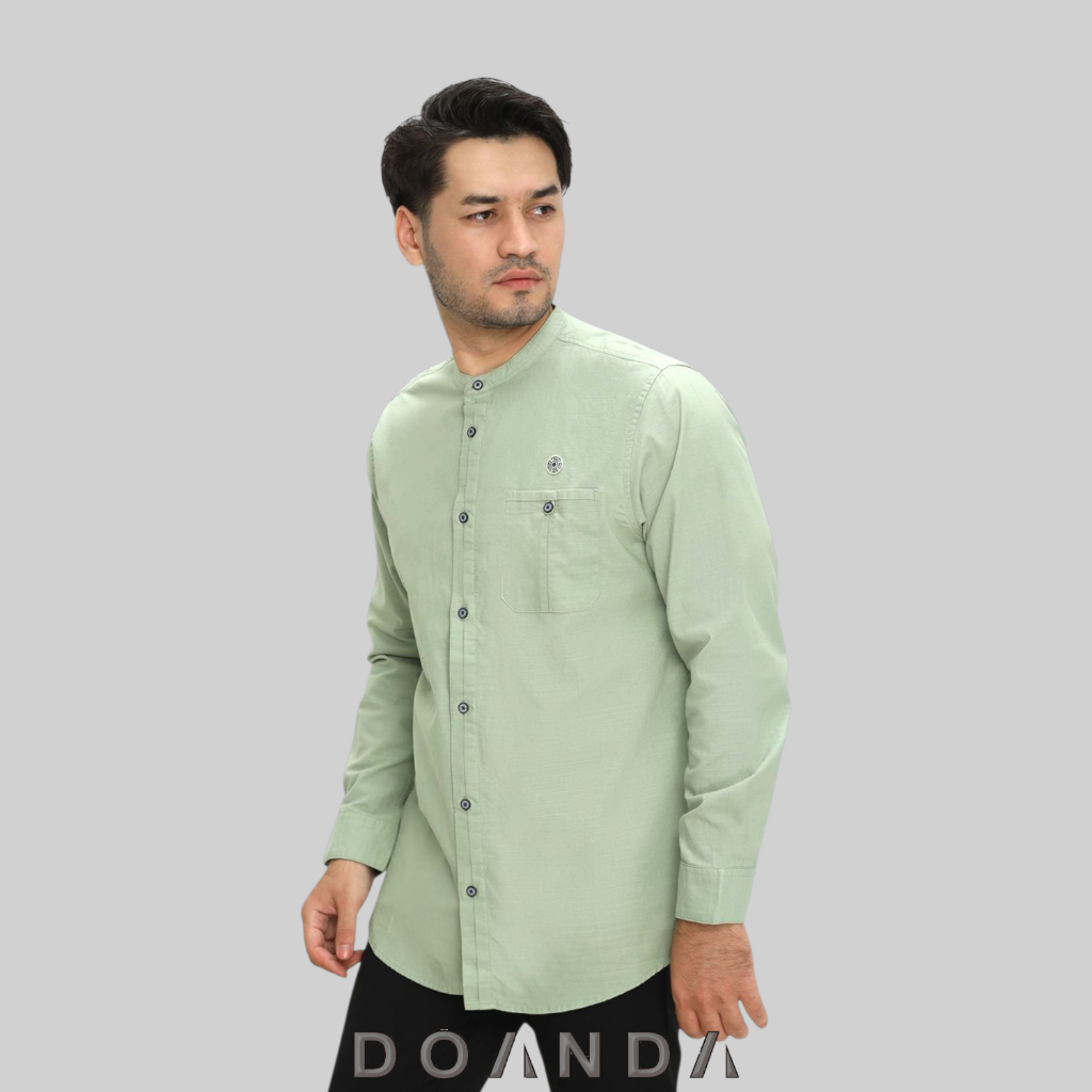 Doanda - Baju Koko Pria Dewasa Lengan Panjang - Kemeja Muslim Pria Katun Linen
