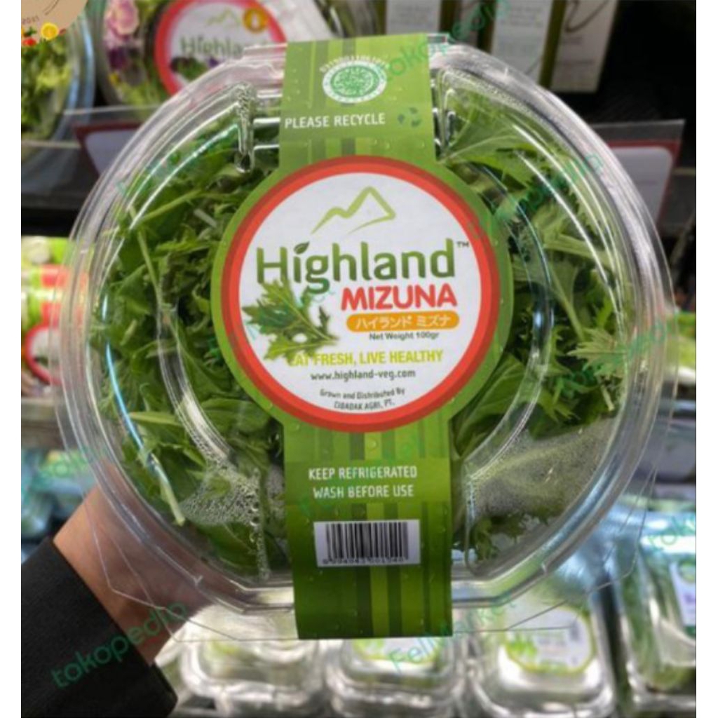

Highland Mizuna Fresh Import / daun sawi jepang mizuna 200 gr / pack