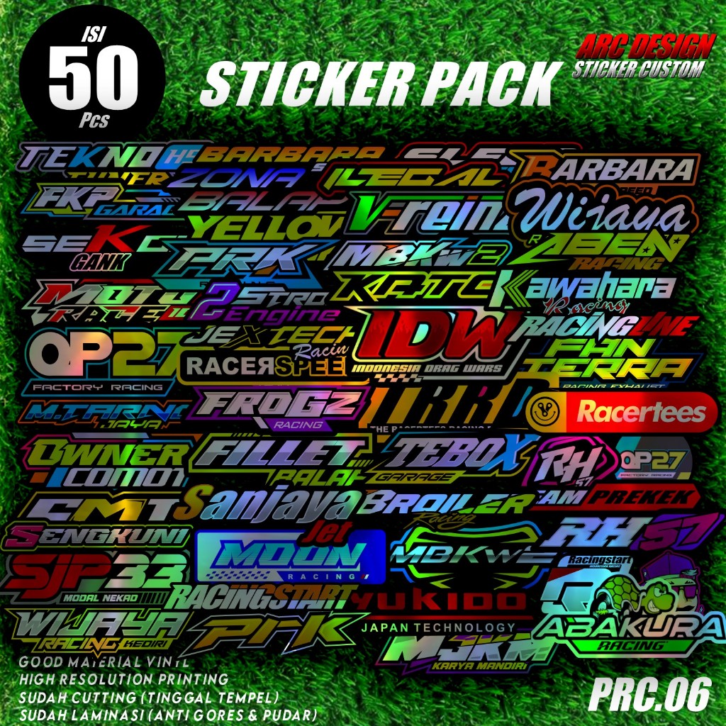 (COD PROMO) Sticker Pack Racing Hologram Sticker Pack Sticker Sponsor Racing Sticker Motor Sticker K