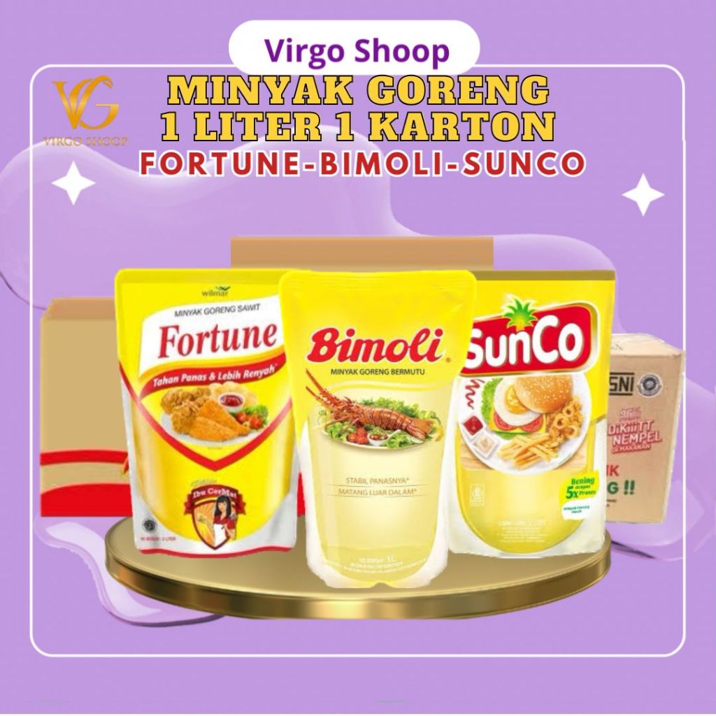 

❤️VIRGO❤️ Minyak Goreng 1 Karton Kemasan 1 Liter ( isi 12pcs ) - Kemasan 2 Liter ( isi 6pcs )