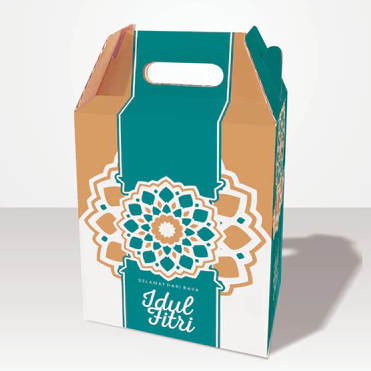 

( 5 Pcs ) Box Parcel Kue Kering Lebaran Kardus Hampers Jinjing Bingkisan Idul Fitri Motif Yaslyn Ukuran 23,5x17,5x29 cm