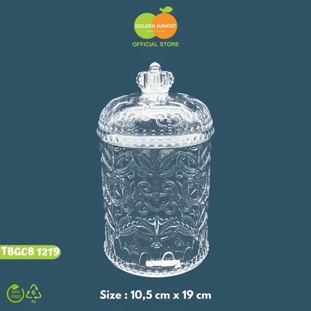 Golden Sunkist Toples Kue Kering Crown Plastik Besar TBGCB 1219 / Toples Bening Plastik