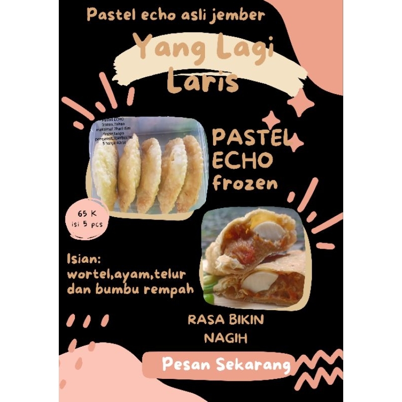 

Terlaris pastel ecow asli jember( Frozen), isi 5 pcs ukuran jombo