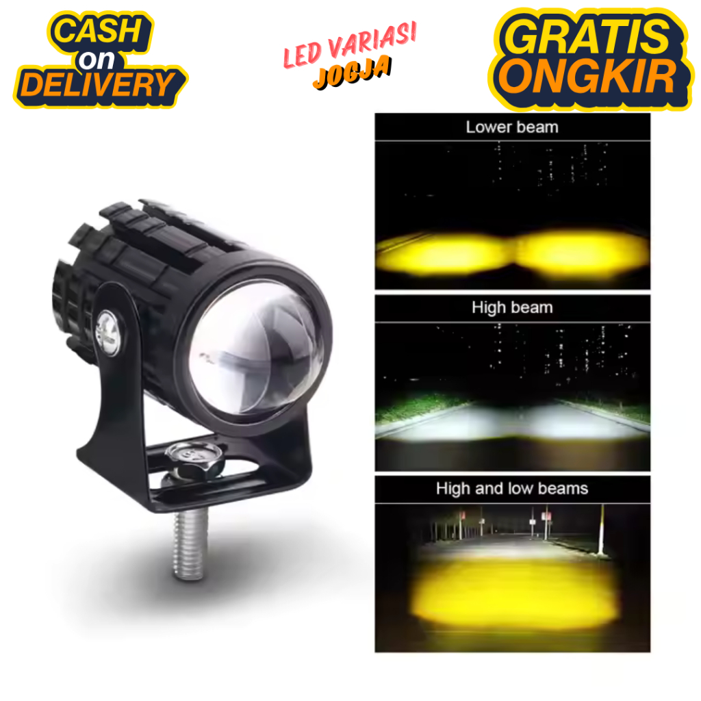 LED MINI LAMPU TEMBAK CR7 Luminos SQL 1 MATA WATERPROOF / LED FOGLAMP TEMBAK 2 WARNA
