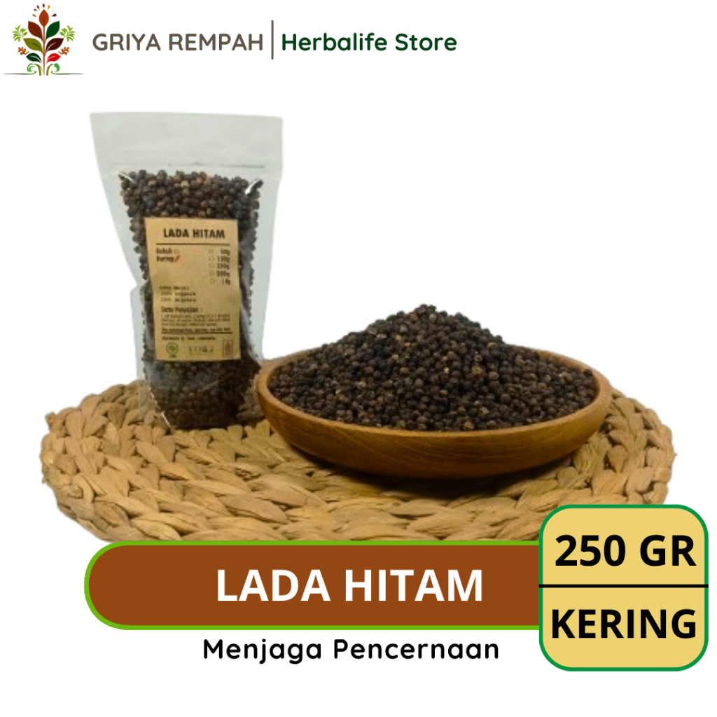 

BIJI LADA HITAM KERING 250 GRAM Merica Rempah Herbal Simplisia Alami untuk Bumbu Masakan & Jamu Tradisional Kesehatan Mrica Mrico Ireng Piper nigrum