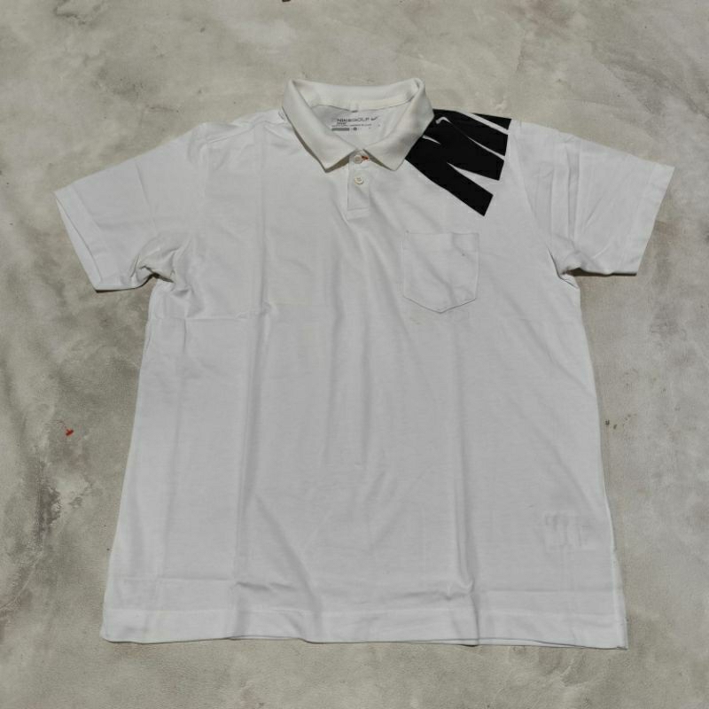 Baju kaos kerah polo pria putih nike golf putih