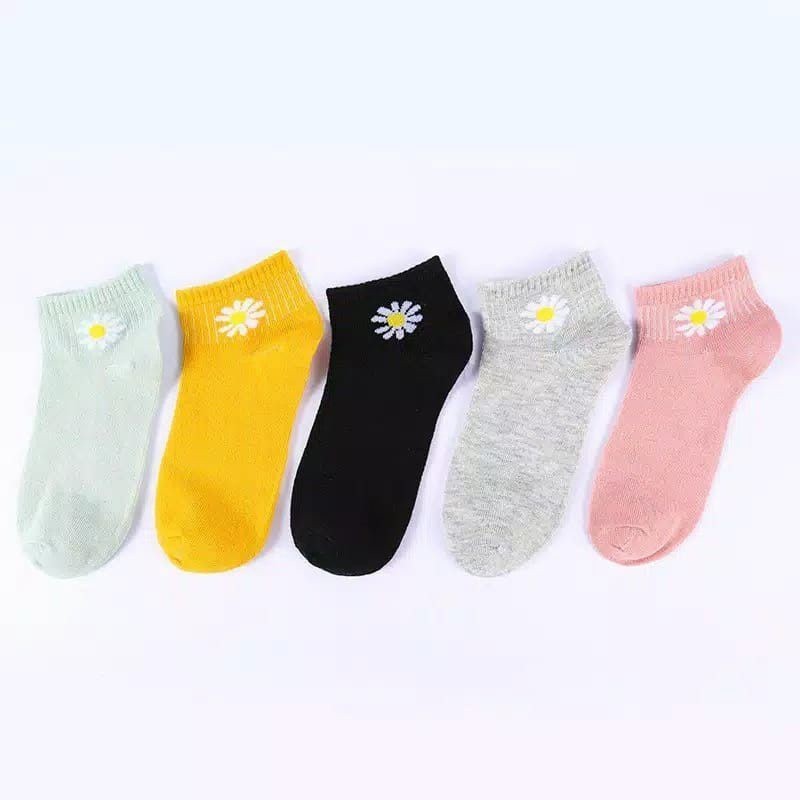 Kaos Kaki Korea Import Motif Bunga Matahari Kaos Kaki Wanita Kaos Kaki Pendek