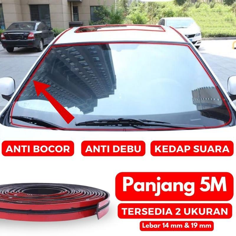 Karet Kaca Mobil 14mm/19mm Karet List Kaca Mobil Universal Strip Segel Karet Mobil
