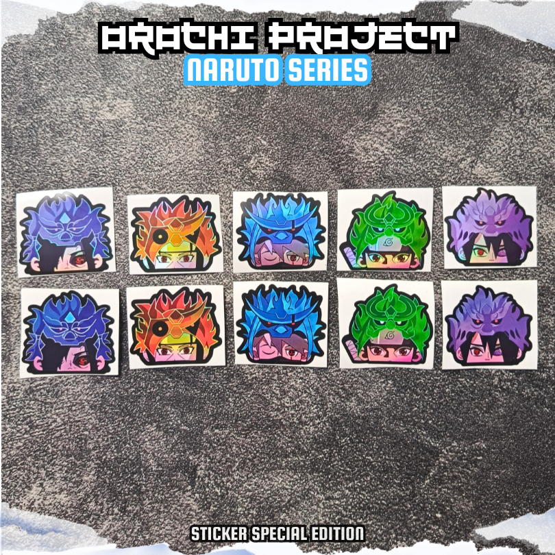 

Sticker Stiker PREMIUM Anime NARUTO Hat Peeker Face Of UCHIHA Sasuke Kakashi Madara Itachi Shishui Hologram & Vinyl Glossy Anti Air