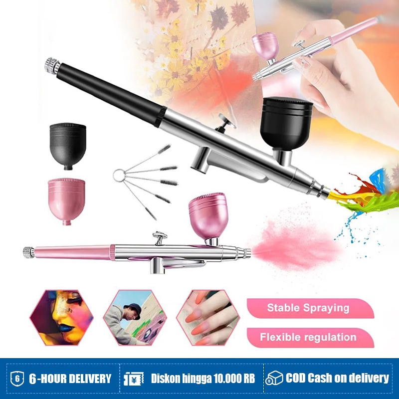 Mini Cat Airbrush Set/  Spray Gun Dan Aksesori Cup Kapasitas / Airbrush Kit Paint Spray Gun / Automa