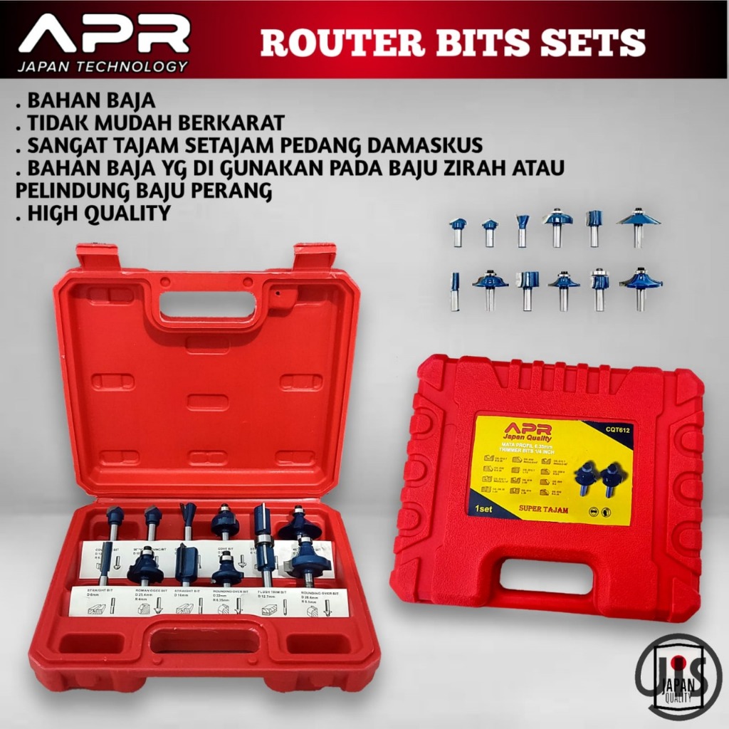 APR JAPAN MATA PROFIL ROUTER AP51 KAYU TRIMMER ALAT PERTUKANGAN RUMAH MATA TRIMMER ROUTER BIT SET